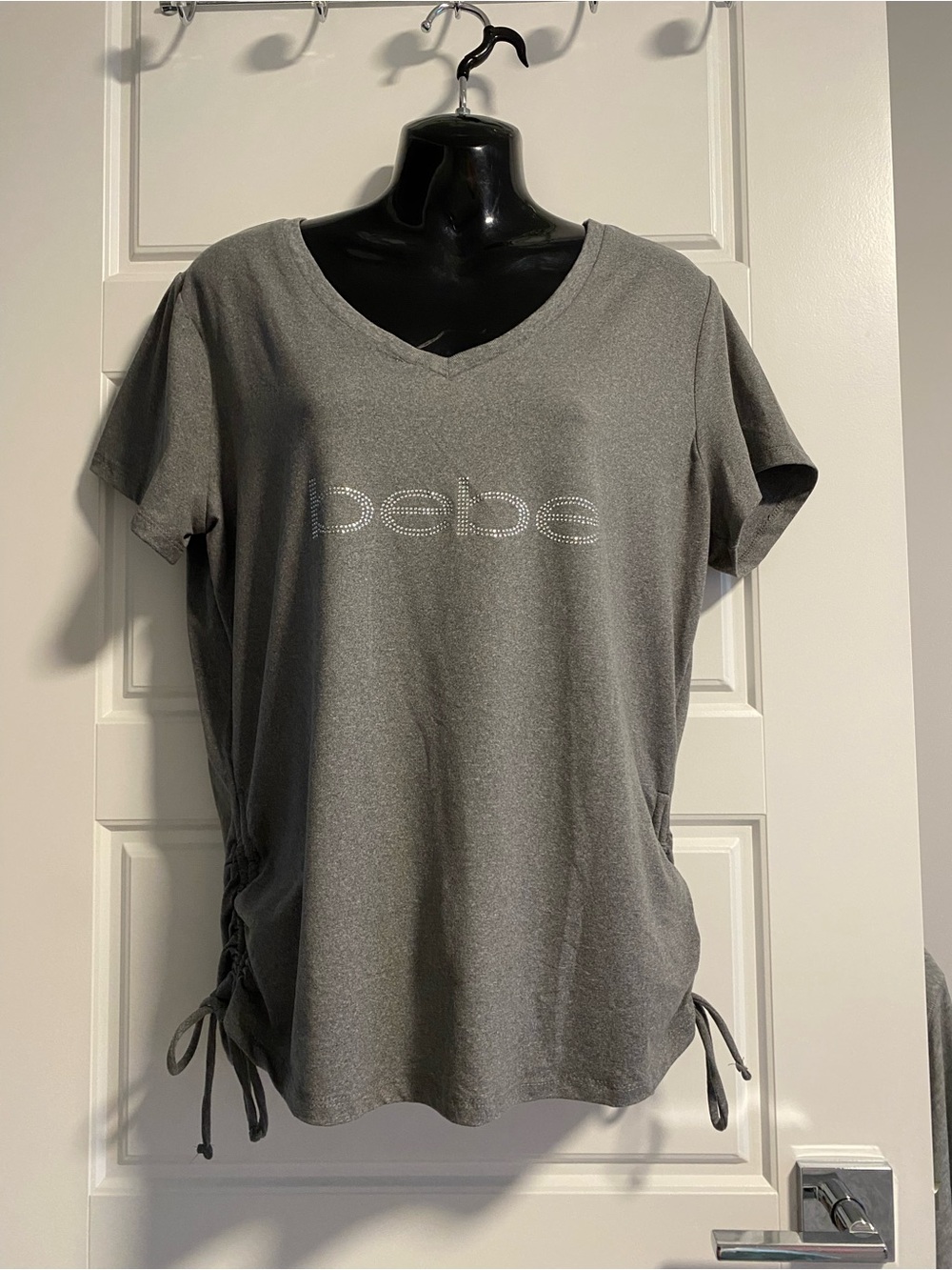 NWOT BEBE Rhinestone Top with Side Ties